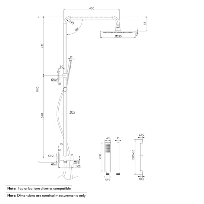 Finley Shower Rail Set