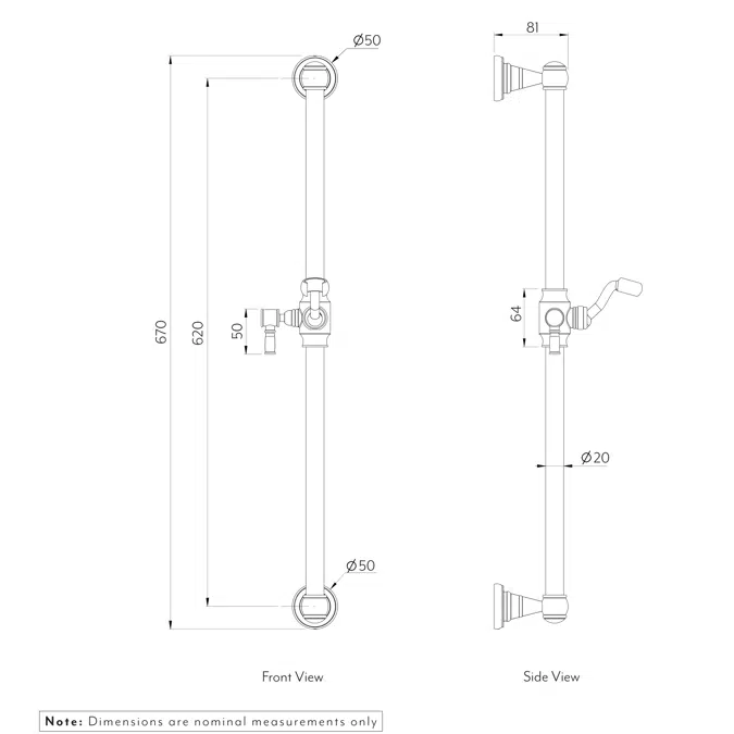 Kingsley Shower Rail