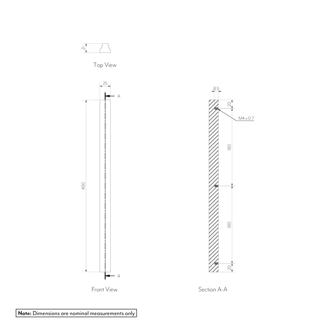 Pedra Cabinetry Pull 400mm