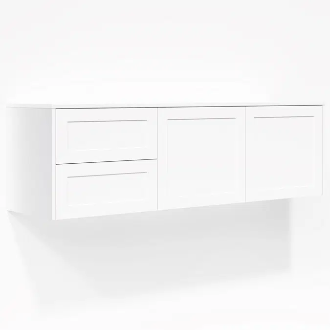 Archer 2-Door Vanity with Left Drawers 1728mm - Shaker