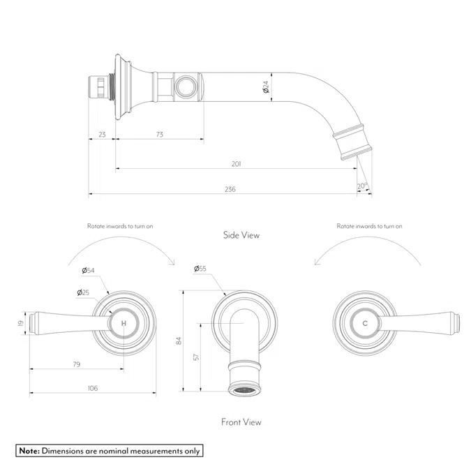 Kingsley Assembly Taps & Spout Set