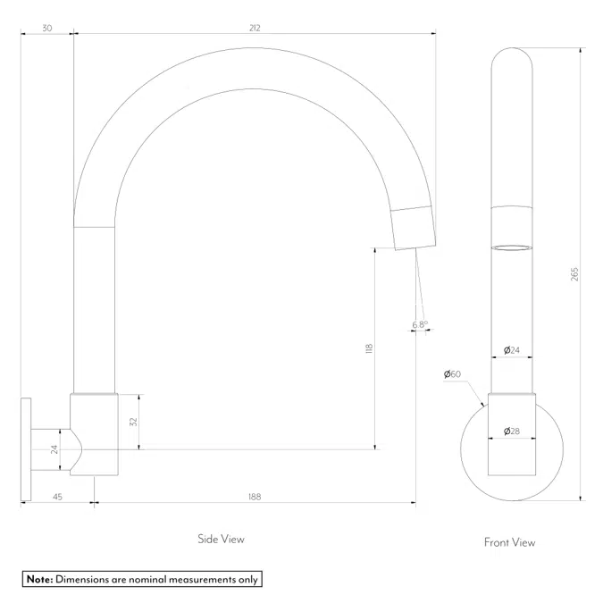 Gooseneck Wall-Mounted Swivel Spout