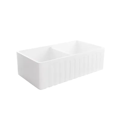 Henley Double Fluted Farmhouse Sink için görüntü