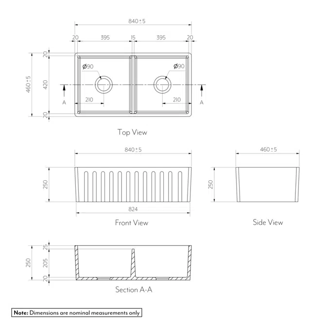 Henley Double Fluted Farmhouse Sink