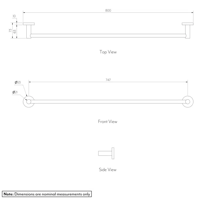 Elysian Single Towel Rail