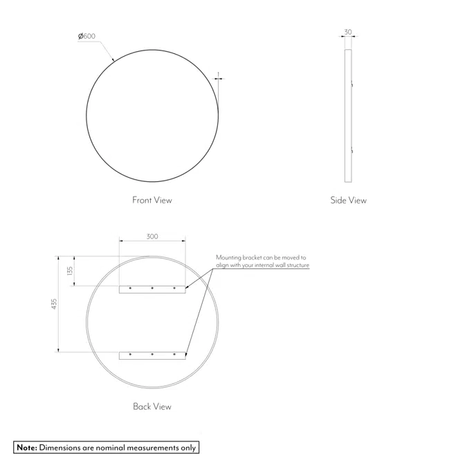 Round Mirror 600mm