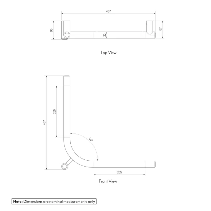 Aliro - Ambulant 90° Grab Rail