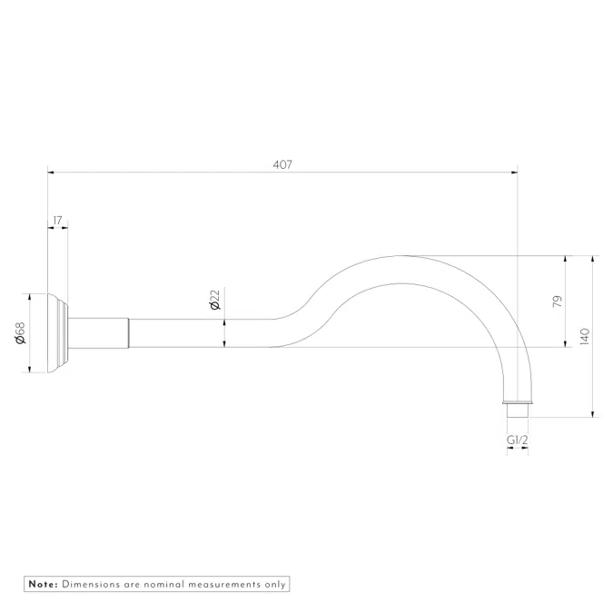 Kingsley Round Shower Arm