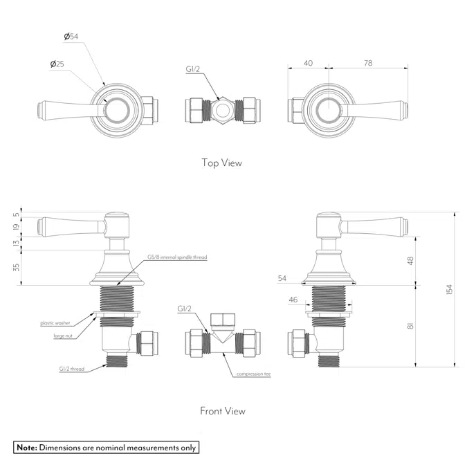 Kingsley Assembly Bench-Mounted Taps