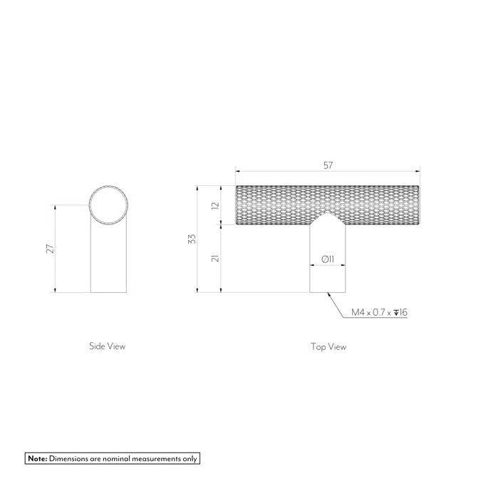 Tezra Textured Cabinetry T Pull