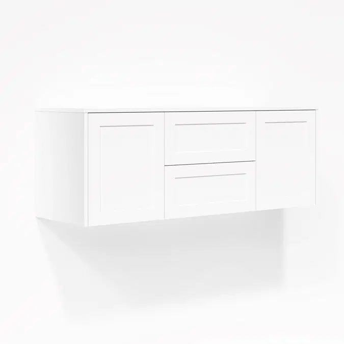 Archer 2-Door Vanity with Centre Drawers 1428mm - shaker