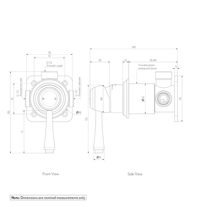 Kingsley Thermostatic Shower Mixer