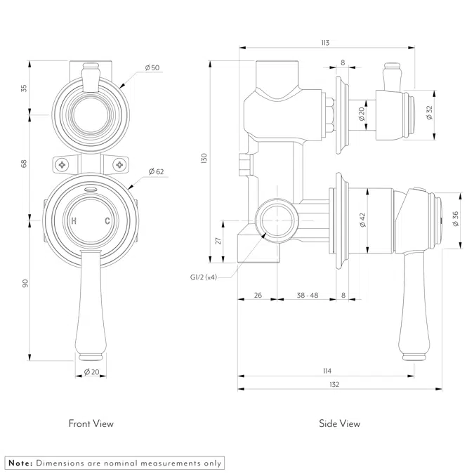 Kingsley Top Shower Diverter