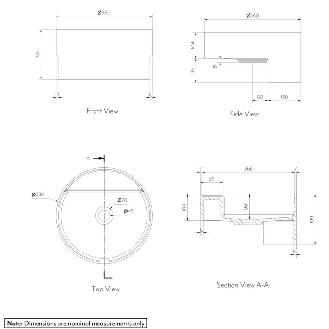 Vaya Semi-Recessed Basin