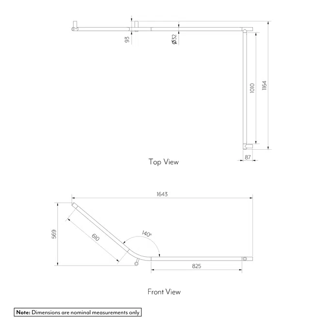 Aliro - Accessible 140° Continuous Grab Rail