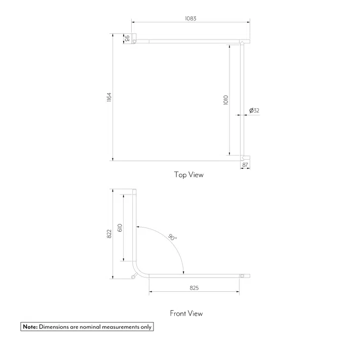 Aliro - Accessible 90° Continuous Grab Rail