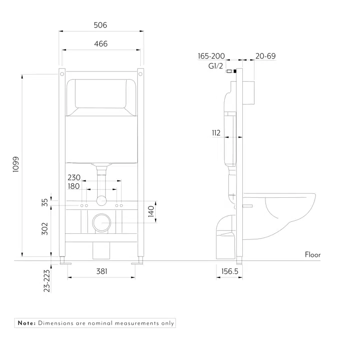 ABI Wall-Hung Toilet Cistern