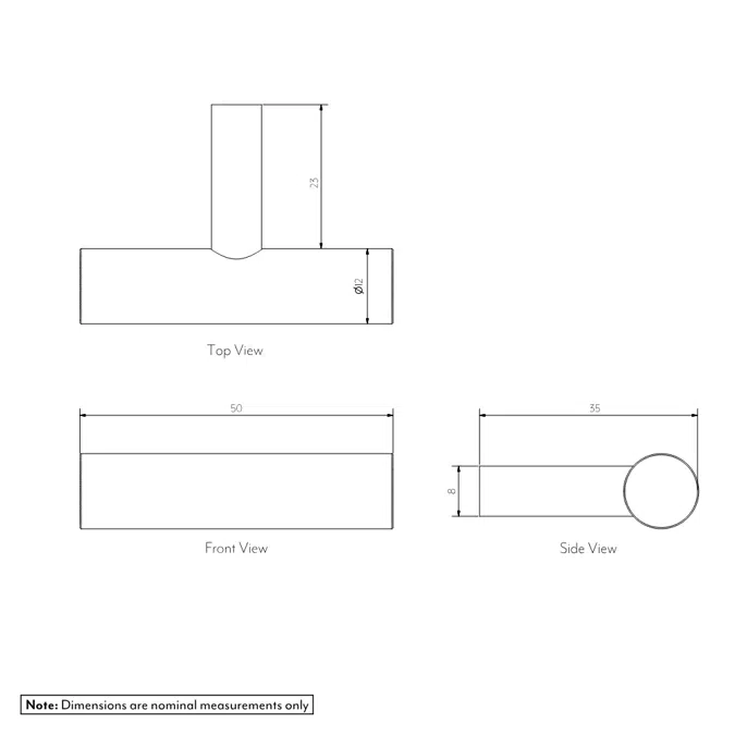 Tezra Cabinetry T Pull - Stainless Steel