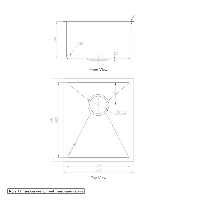 Ohelu Single Kitchen Sink 380mm