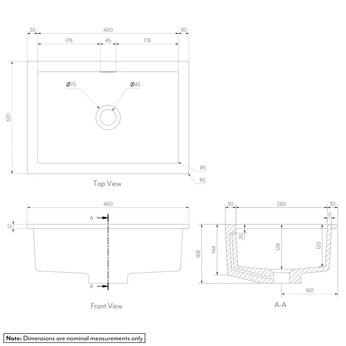 Zuri Rectangle Undercounter Basin