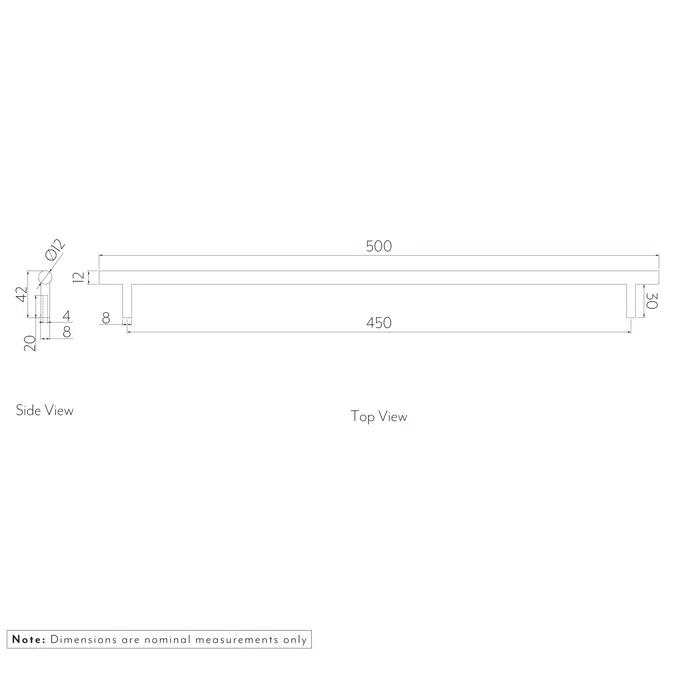 Tezra Cabinetry Pull 500mm