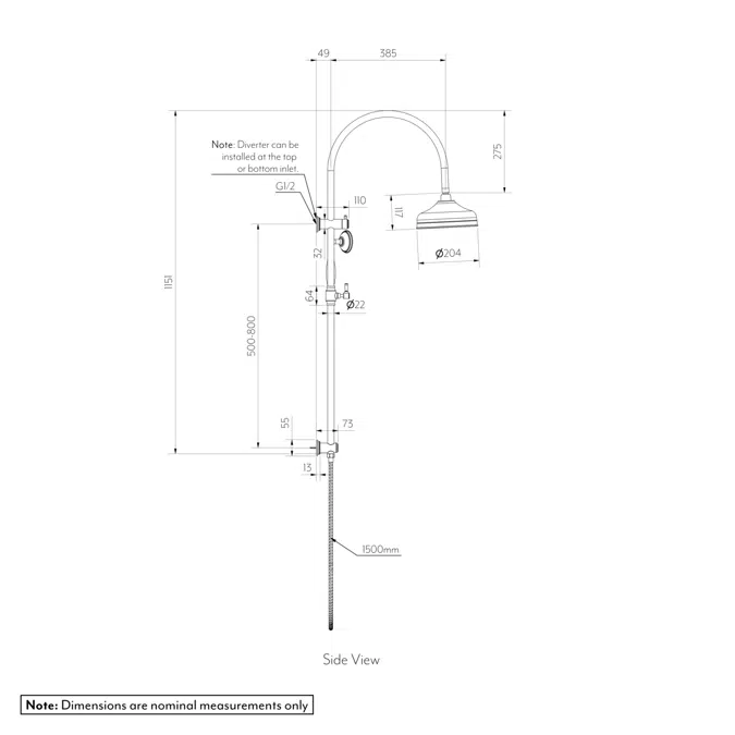 Kingsley Shower Rail Set