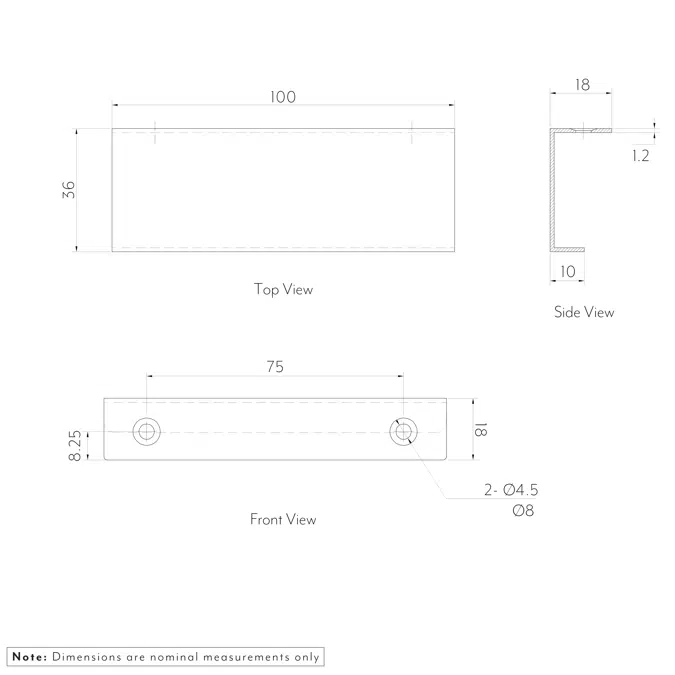 Rappana Cabinetry Pull Extended 100mm