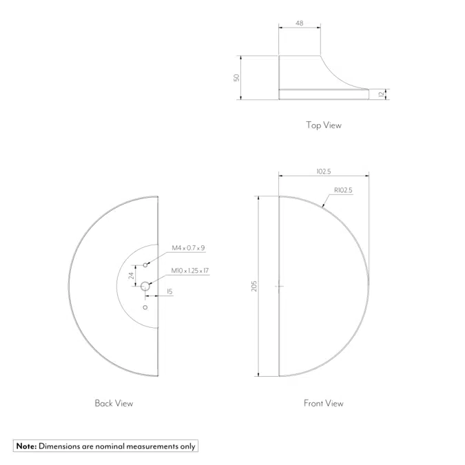 Carrara Half Moon Entry Door Pull
