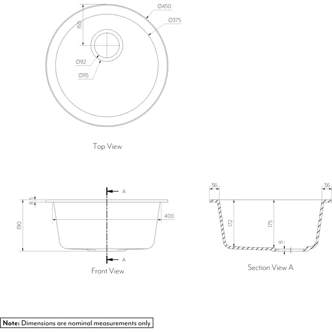 Vienna Round Sink 450mm