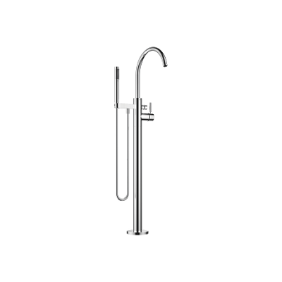 25863661 Dornbracht Single-lever bath mixer with stand pipe for free-standing assembly with hand shower set 281 mm için görüntü