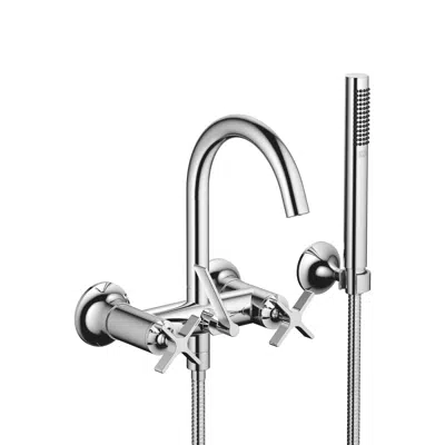 25133809 VAIA Bath mixer for wall mounting with hand shower set 240 mm图像