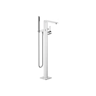 Imagem para 25863710 LULU Single-lever bath mixer with stand pipe for free-standing assembly with hand shower set 215 mm}