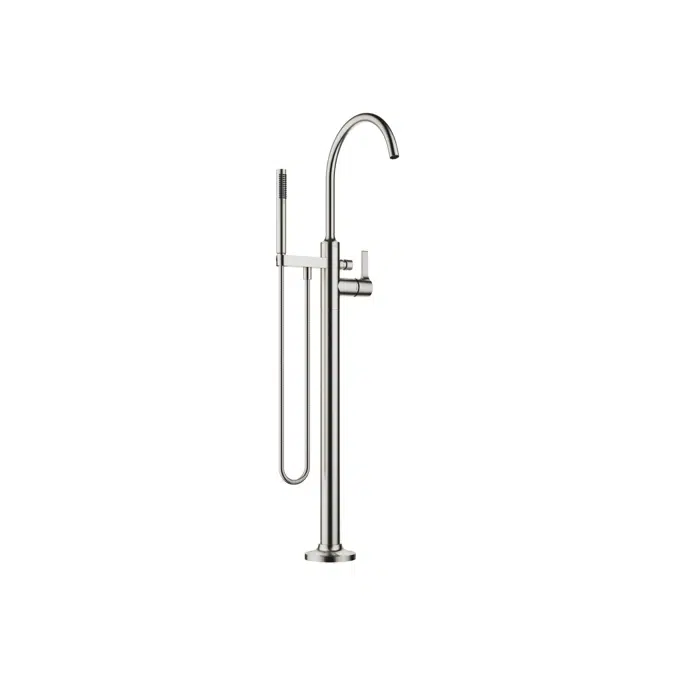 25863809 VAIA Single-lever bath mixer with stand pipe for free-standing assembly with hand shower set 281 mm