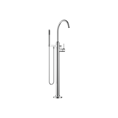 Image pour 25863809 VAIA Single-lever bath mixer with stand pipe for free-standing assembly with hand shower set 281 mm