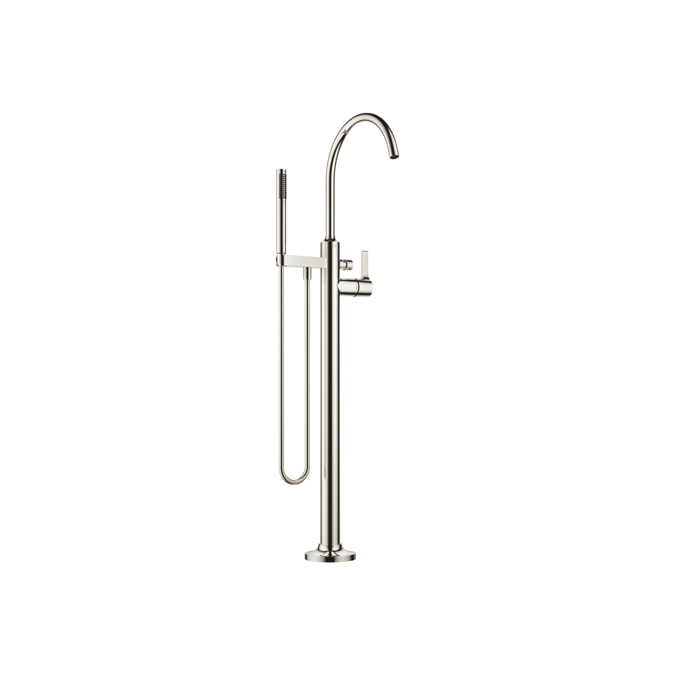 25863809 VAIA Single-lever bath mixer with stand pipe for free-standing assembly with hand shower set 281 mm