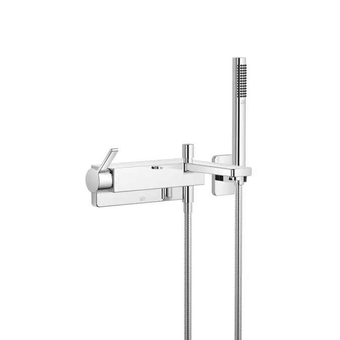 33233710 LULU Single-lever bath mixer for wall mounting with hand shower set 190 mm