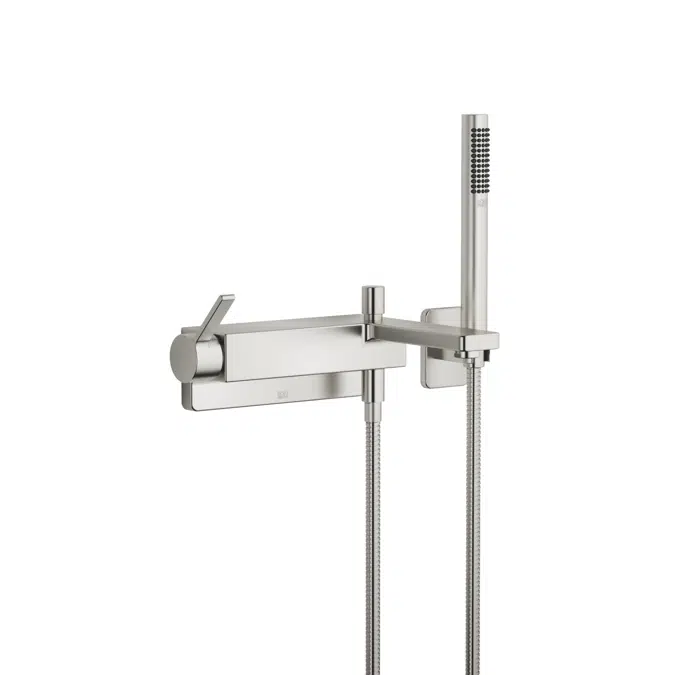 33233710 LULU Single-lever bath mixer for wall mounting with hand shower set 190 mm