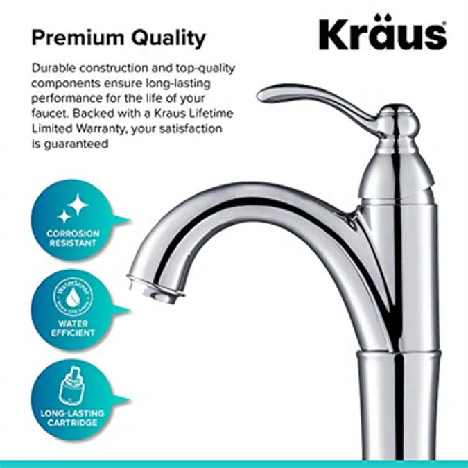 Kraus FVS-1005CH Riviera Single Lever Vessel Bathroom Faucet