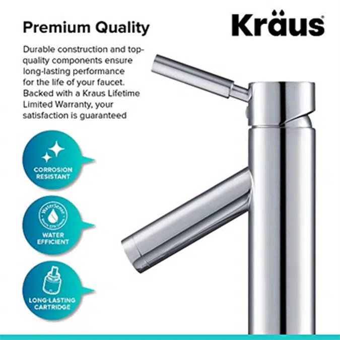 Kraus FVS-1002CH Sheven Single Lever Vessel Bathroom Faucet