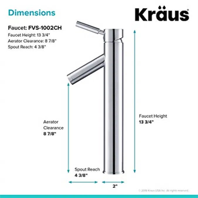 Kraus FVS-1002CH Sheven Single Lever Vessel Bathroom Faucet