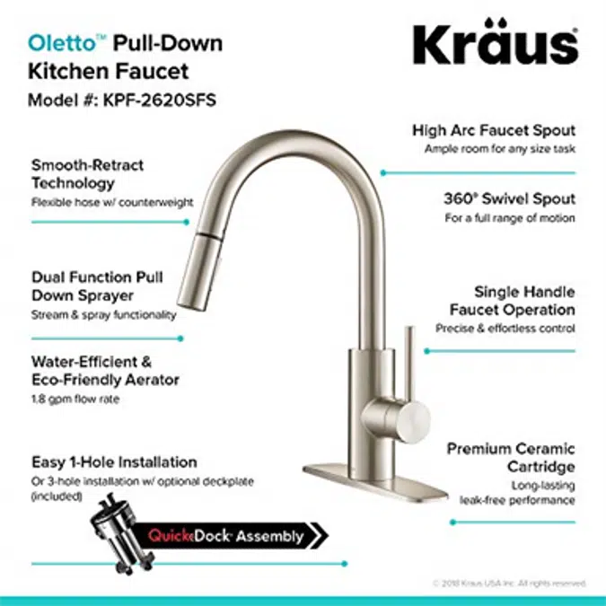 Kraus KPF-2620SFS Oletto Kitchen Faucet