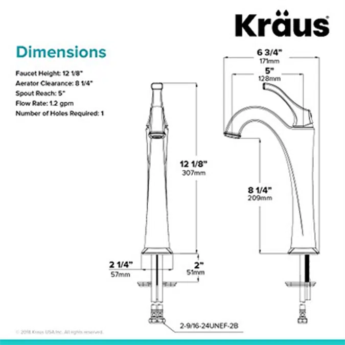 Kraus KVF-1200CH Arlo Bathroom Faucet