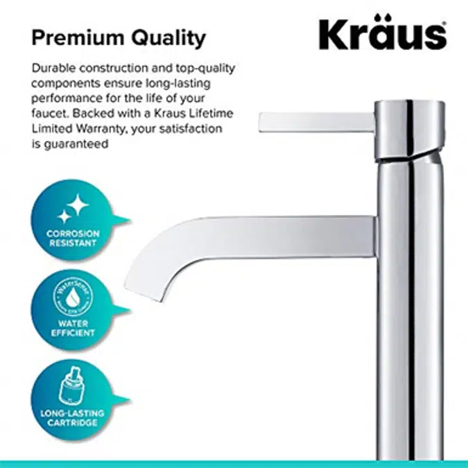 Kraus FVS-1007CH Ramus Single Lever Vessel Bathroom Faucet