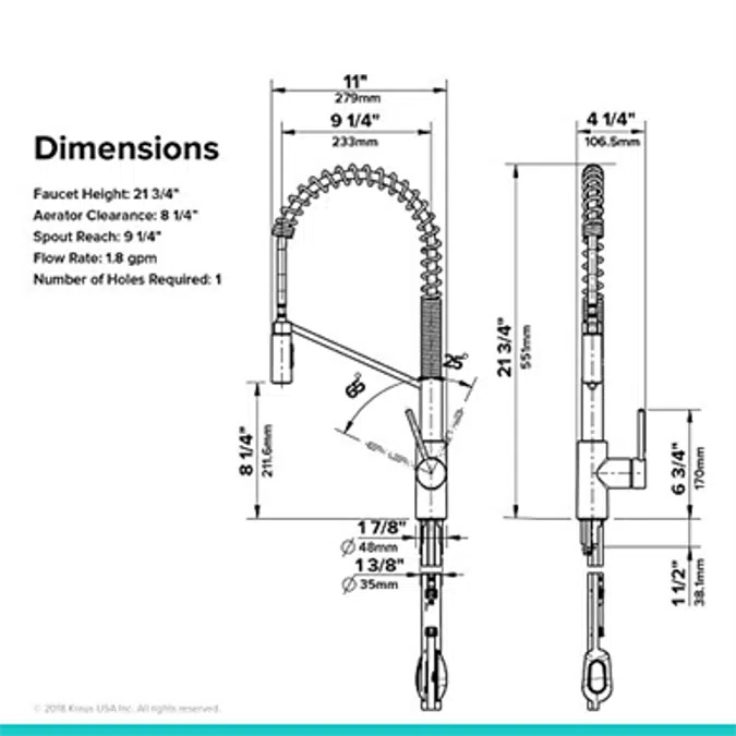 Kraus KPF-2631CH Oletto Kitchen Faucet