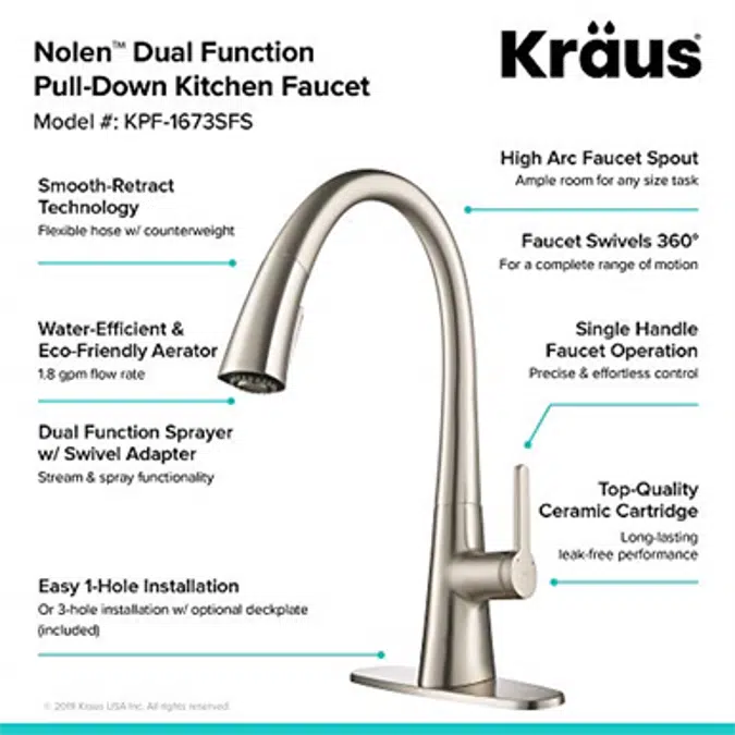 Kraus KPF-1673SFS Nolen Kitchen Faucet