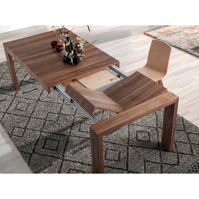 BIM objects Free download! Walnut wood extendable dining table