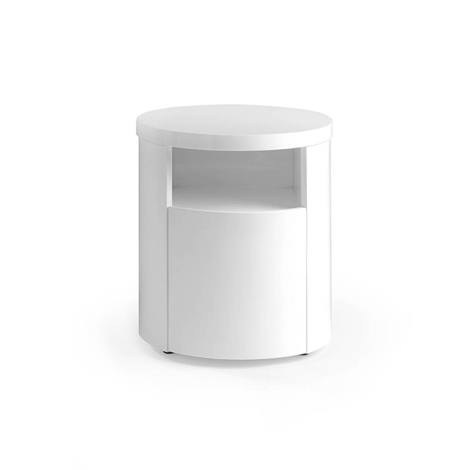 BIM objects Free download! White round wooden bedside table BIMobject