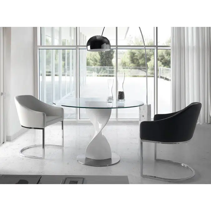 BIM objects - Free download! Dining table with fiberglass base | BIMobject