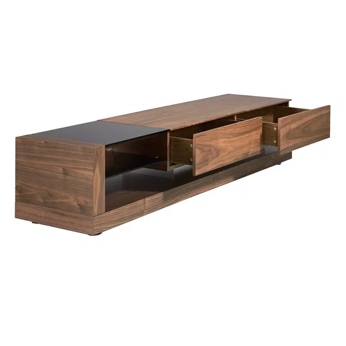 Walnut and deals glass tv stand