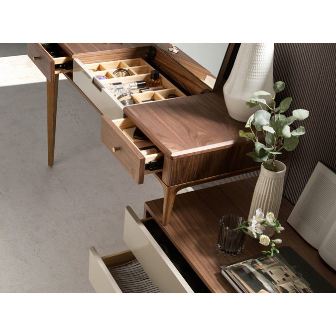 BIM objects Free download! Dressing table in Walnut wood with drawers